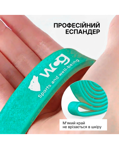 Фітнес-резинка WCG PowerStrip Level 1 (7 - 13 кг) — Гумовий еспандер для тренувань та підтягувань