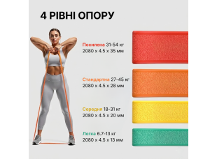 Комплект фитнес-резинок WCG PowerStrip (4 шт.) — Резиновые петли / эспандеры для тренировок и подтягиваний