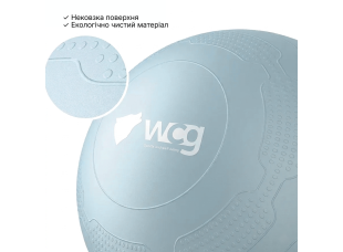 Мяч для фитнеса WCG Balance Pro 65 см Anti-Burst до 500 кг с насосом, фитбол для йоги, пилатеса и беременных, голубой