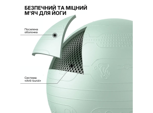Мяч для фитнеса WCG Balance Pro 65 см Anti-Burst до 500 кг с насосом, фитбол для йоги, пилатеса и беременных, светло-зеленый