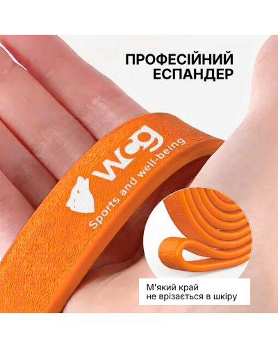 Фітнес-резинка WCG PowerStrip Level 3 (27 - 45 кг) — Гумовий еспандер для тренувань та підтягувань