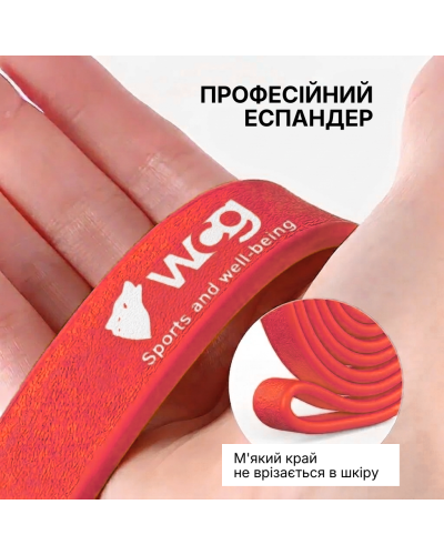 Фітнес-резинка WCG PowerStrip Level 4 (31 - 54 кг) — Гумовий еспандер для тренувань та підтягувань