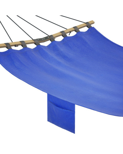 Гамак двомісний з деревʼяними планками Lago синій, 200х150 см