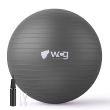 Мяч для фитнеса WCG Balance Pro 75 см Anti-Burst до 500 кг с насосом, фитбол для йоги, пилатеса и беременных, графитовый