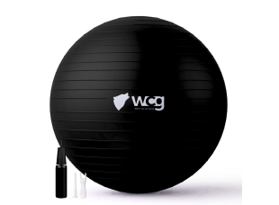 Мяч для фитнеса WCG Balance Pro 85 см Anti-Burst до 500 кг с насосом, фитбол для йоги, пилатеса и беременных, черный