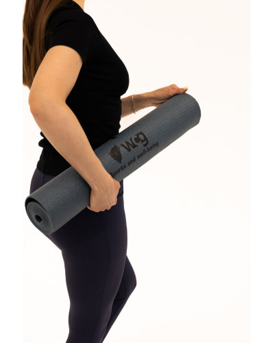 Коврик для йоги WCG Asana 173×61×0,4 см с разметкой для асан и чехлом, темно-зеленый