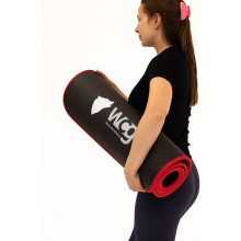 Коврик для йоги и фитнеса WCG ComfortLine NBR 10mm с защитным кантом и разметкой (черный)