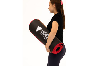 Коврик для йоги и фитнеса WCG ComfortLine NBR 10mm с защитным кантом и разметкой (черный)
