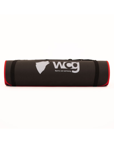 Коврик для йоги и фитнеса WCG ComfortLine NBR 10mm с защитным кантом и разметкой (черный)
