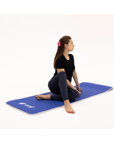 Коврик для йоги и фитнеса WCG ComfortLine NBR 10mm с защитным кантом и разметкой (синий)