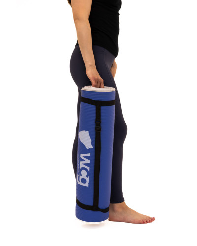 Коврик для йоги и фитнеса WCG ComfortLine NBR 10mm с защитным кантом и разметкой (синий)