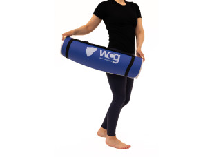Коврик для йоги и фитнеса WCG ComfortLine NBR 10mm с защитным кантом и разметкой (синий)