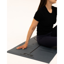 Коврик для йоги WCG Asana 173×61×0,4 см с разметкой для асан и чехлом, темно-зеленый