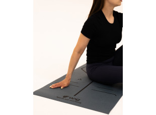 Коврик для йоги WCG Asana 173×61×0,4 см с разметкой для асан и чехлом, темно-зеленый