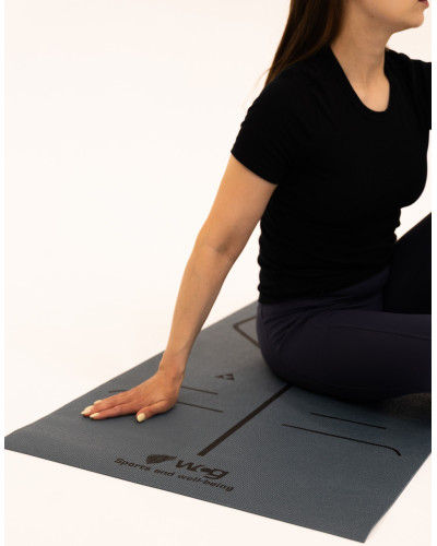 Коврик для йоги WCG Asana 173×61×0,4 см с разметкой для асан и чехлом, темно-зеленый