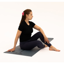 Коврик для йоги WCG Asana 173×61×0,4 см с разметкой для асан и чехлом, темно-зеленый