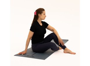 Коврик для йоги WCG Asana 173×61×0,4 см с разметкой для асан и чехлом, темно-зеленый