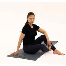 Коврик для йоги WCG Asana 173×61×0,4 см с разметкой для асан и чехлом, темно-зеленый