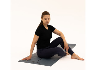 Коврик для йоги WCG Asana 173×61×0,4 см с разметкой для асан и чехлом, темно-зеленый