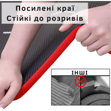 Коврик для йоги и фитнеса WCG ComfortLine NBR 10mm с защитным кантом и разметкой (черный)
