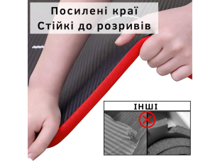Коврик для йоги и фитнеса WCG ComfortLine NBR 10mm с защитным кантом и разметкой (черный)