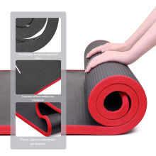 Коврик для йоги и фитнеса WCG ComfortLine NBR 10mm с защитным кантом и разметкой (черный)