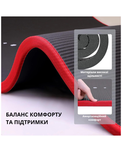 Коврик для йоги и фитнеса WCG ComfortLine NBR 10mm с защитным кантом и разметкой (черный)